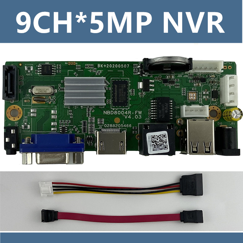 9CH*5MP ONVIF H.265 Support 1 SATA NVR Network Digital Video Recorder Max 8TB XMEYE CMS with SATA Cable P2P Cloud Mobile
9CH*5MP ONVIF H.265 Support 1 SATA NVR Network Digital Video Recorder Max 8TB XMEYE CMS with SATA Cable P2P Cloud Mobile