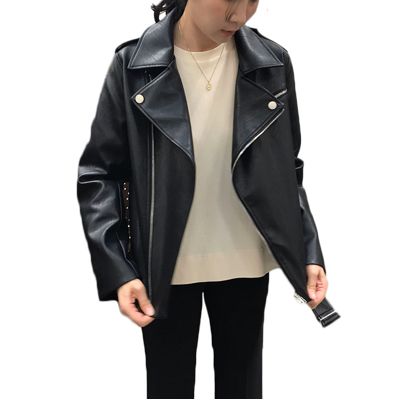 Leather Jacket Women New Spring and Autumn Korean Loose Slim Long Sleeve PU Leather Jacket Motorcycle Cool Coat NS2104, Black
Leather Jacket Women New Spring and Autumn Korean Loose Slim Long Sleeve PU Leather Jacket Motorcycle Cool Coat NS2104, Black