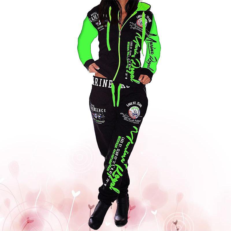 ZOGAA Women Hoodies Sweatshirt 2 Pieces Outfits Long Sleeve Top Pants Tracksuit Lady Outdoor Suit Zipper Hoodies 2 Pieces Set T200808