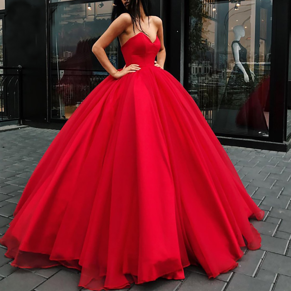 New Customize Simple Sweetheart vestidos de graduacion Tull vestido formatura Ball Gown Long Evening Prom Dresses