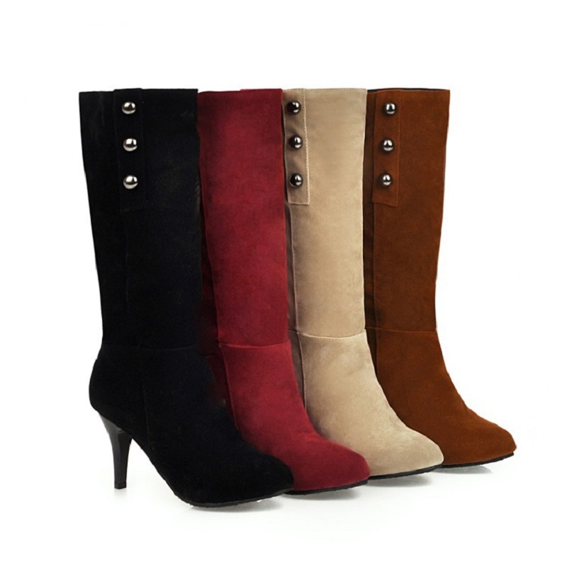 Autumn winter women boots sexy high heels stiletto ladies shoes fashion rivet mid calf boots vintage zapatos mujer, Beige
Autumn winter women boots sexy high heels stiletto ladies shoes fashion rivet mid calf boots vintage zapatos mujer, Beige
