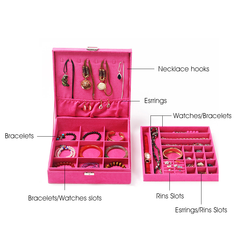 2019 Casket For Decoration Velvet Wooden Jewellery Box Display Storage Organizer Big Capacity Packaging Earrings Organizer Boxes T200808