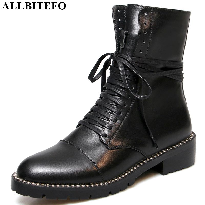 ALLBITEFO natural genuine leather women boots Autumn Winter fashion girls ankle boots Knight comfortable breathable, No plush inside
ALLBITEFO natural genuine leather women boots Autumn Winter fashion girls ankle boots Knight comfortable breathable, No plush inside