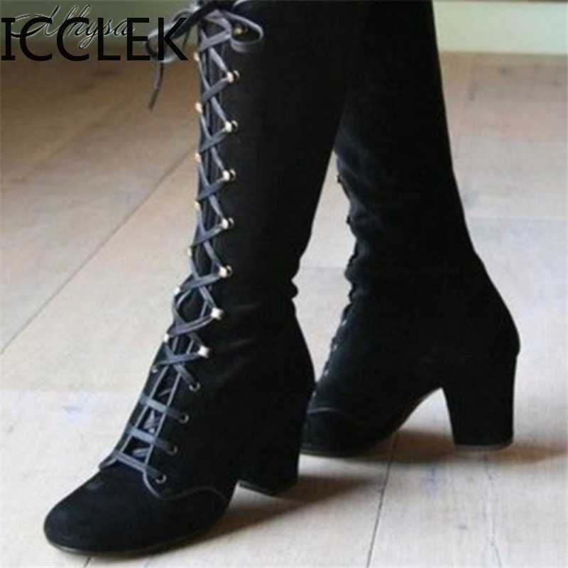 2020 Winter Women Boots Shoes Fashion Vintage Lace-up Boots Women Round Cowboy High Heels Booties Shoes Woman Botas Mujer A031, Black
2020 Winter Women Boots Shoes Fashion Vintage Lace-up Boots Women Round Cowboy High Heels Booties Shoes Woman Botas Mujer A031, Black