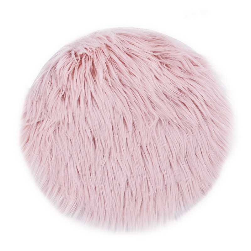 30cm Round Rug Carpets Living Room Solid Long Plush Area Carpet Faux Fur Sheepskin Shaggy Rugs For Home Bedroom Decorative