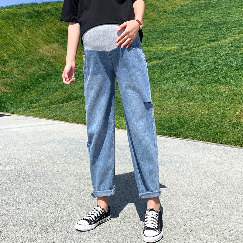 Clothes Casual Loose High Waist Denim Pregnancy Jeans Maternity Trousers Boyfriend Pants Maternity Jeans For Pregnant Women, Blue
Clothes Casual Loose High Waist Denim Pregnancy Jeans Maternity Trousers Boyfriend Pants Maternity Jeans For Pregnant Women, Blue