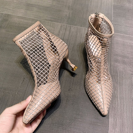 Mesh hollow boots women's 2020 spring, summer and autumn new breathable fine heel pointed toe women's short boots, Black
Mesh hollow boots women's 2020 spring, summer and autumn new breathable fine heel pointed toe women's short boots, Black