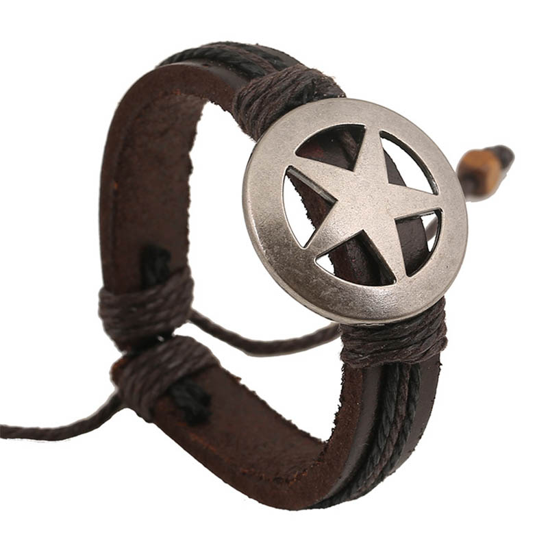Unisex Lucky Star Charm Bangle Leather Hand-woven Zinc Alloy Fashion Bangles Jewelry Accessories Flexible Size Wrist Bracelets
Unisex Lucky Star Charm Bangle Leather Hand-woven Zinc Alloy Fashion Bangles Jewelry Accessories Flexible Size Wrist Bracelets