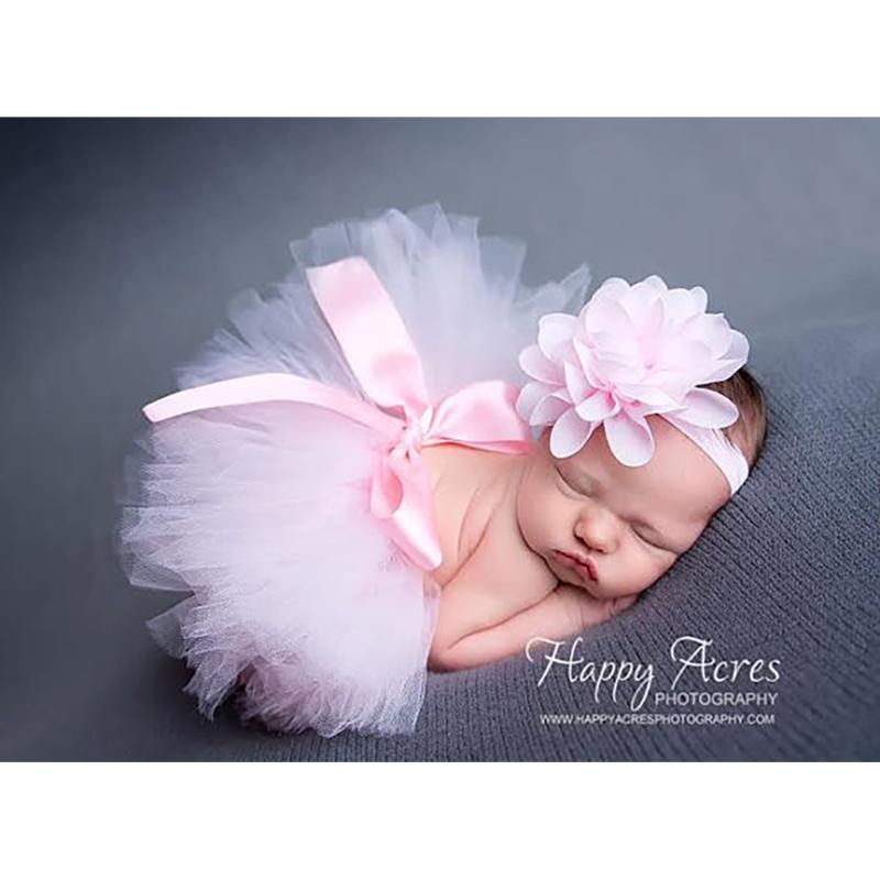 Child Tutu Dress Flowers Tiara Suit Set For Newborn Photography Props Skirt Photo Shoot Baby Girl Dresses Fotografia Accessories