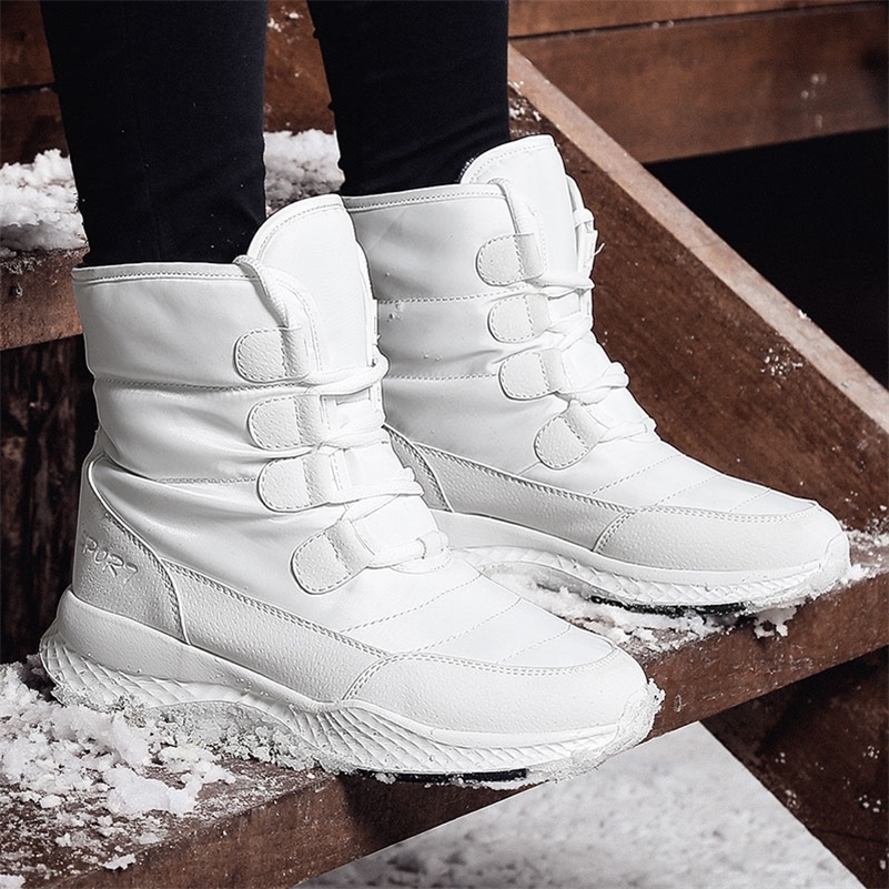 TUINANLE Women Boots Winter White Snow Boot Short Style Water-resistance Upper Non-slip Quality Plush Black Botas Mujer Invierno 200916