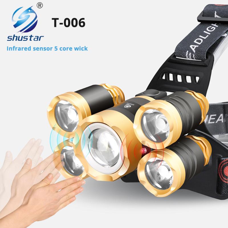 5 Core LED Headlamp With IR Sensor Waterproof Fishing Headlight Zoomable Camping Light Powered by 18650 battery
5 Core LED Headlamp With IR Sensor Waterproof Fishing Headlight Zoomable Camping Light Powered by 18650 battery