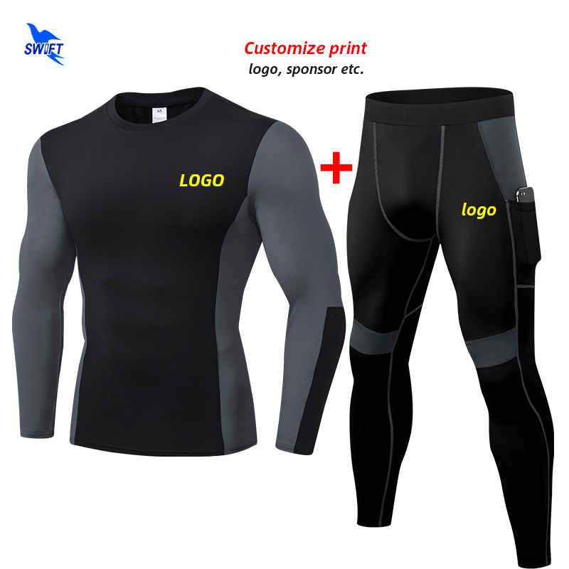 2020 Winter Men Quick Dry Stretch 2Pcs Running Set Long Sleeve Shirt+Leggings Sport Suit Gym Fitness Sportswear Tracksuit Custom, Green and black
2020 Winter Men Quick Dry Stretch 2Pcs Running Set Long Sleeve Shirt+Leggings Sport Suit Gym Fitness Sportswear Tracksuit Custom, Green and black