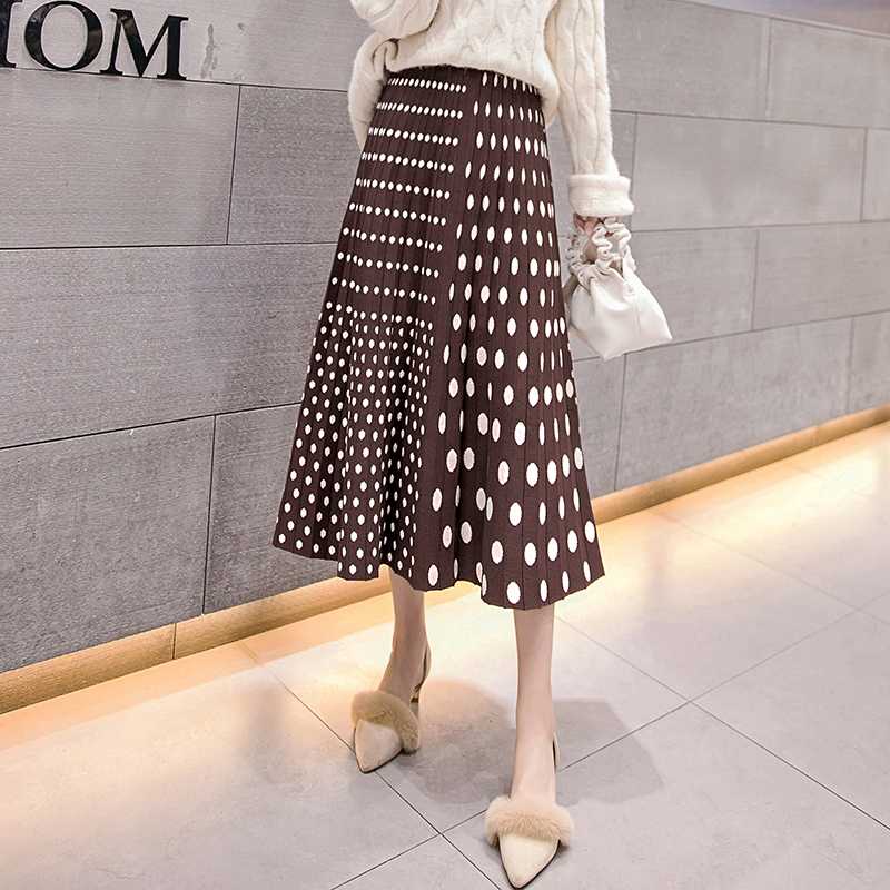 2020 Autumn High Waist Dots Print Knitted Women Winter A-Line Long Skirt Chic Autumn Brown Skirt Faldas Jupe Femme Saia, Black
2020 Autumn High Waist Dots Print Knitted Women Winter A-Line Long Skirt Chic Autumn Brown Skirt Faldas Jupe Femme Saia, Black