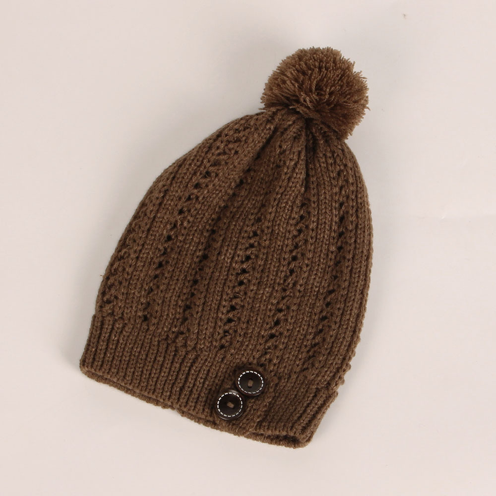 Beanie Hat for Women Men Winter Hat Knitted Autumn Button knitted hat Warm Bonnet Cap Female Hats