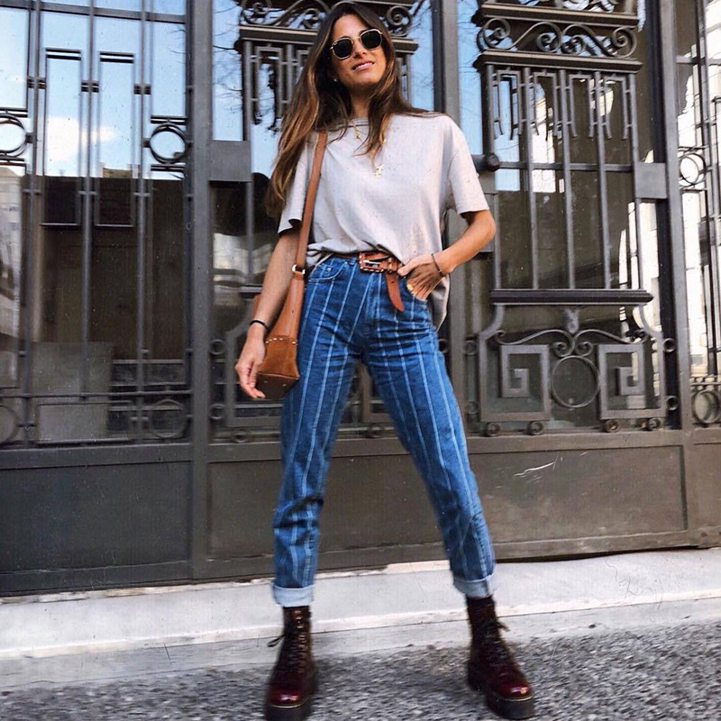 Woman Trouser 2020 Autumn Winter High Waist Jeans Woman Causal Strip Denim Pant, Blue
Woman Trouser 2020 Autumn Winter High Waist Jeans Woman Causal Strip Denim Pant, Blue