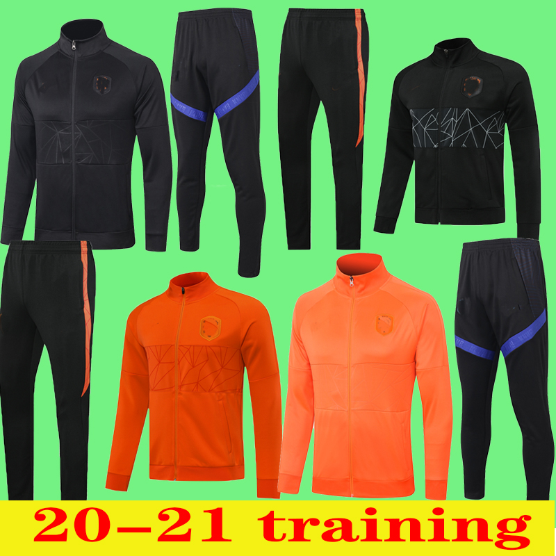 2020 2021 NetherlandS soccer tracksuit jacket 2020/21 Holland Survetement DE JONG DE LIGT VIRGIL maillot de football training suit, Black;white 
2020 2021 NetherlandS soccer tracksuit jacket 2020/21 Holland Survetement DE JONG DE LIGT VIRGIL maillot de football training suit, Black;white
