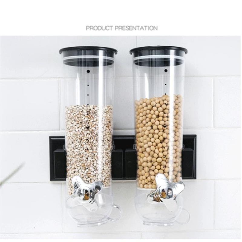 Cereal Dispenser Double Single Dry Snack Grain Canister Plastic Storage Container Wall Hanging Home Organizer Tanks
Cereal Dispenser Double Single Dry Snack Grain Canister Plastic Storage Container Wall Hanging Home Organizer Tanks