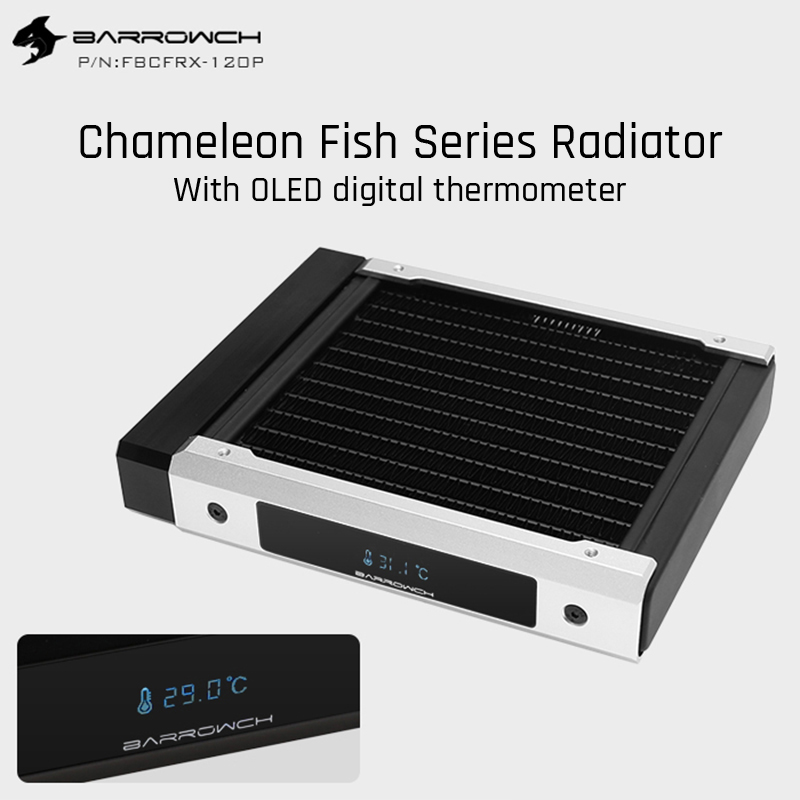 Barrowch FBCFRX-120 Chameleon Fish Modular 120mm Radiator With OLED Display Acrylic/POM Inlet Module Suitable For 120mm Fan
Barrowch FBCFRX-120 Chameleon Fish Modular 120mm Radiator With OLED Display Acrylic/POM Inlet Module Suitable For 120mm Fan