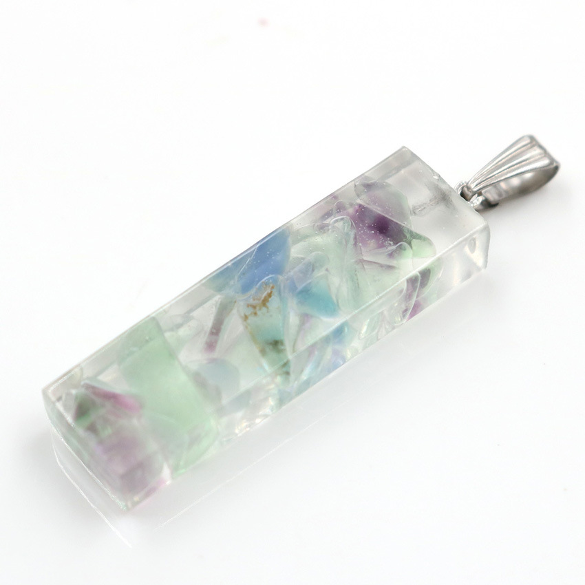 QIMOSHI Raw Quartz Cuboid chakra Yoga Healing Pendant Necklace for Women Men Stone Crystal Rectangle Point Pillar Pendants Jewelry