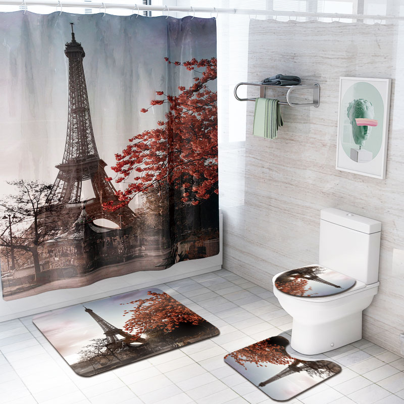Paris Eiffel Tower Printed Waterproof Shower Curtain Set Landscape 3D Non-Slip Carpets Bath Curtains Mat for Bathroom Decor
Paris Eiffel Tower Printed Waterproof Shower Curtain Set Landscape 3D Non-Slip Carpets Bath Curtains Mat for Bathroom Decor