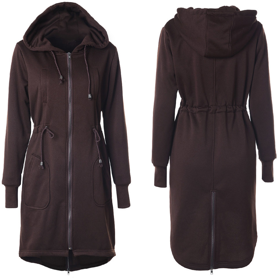 Plain Hooded Sweatshirt Dress Long Zip Up Hoodie 3xl Poleron Mujer 2020 Tunic Long Sleeve Back Zip Longline Hoodie Solid Women MX200812