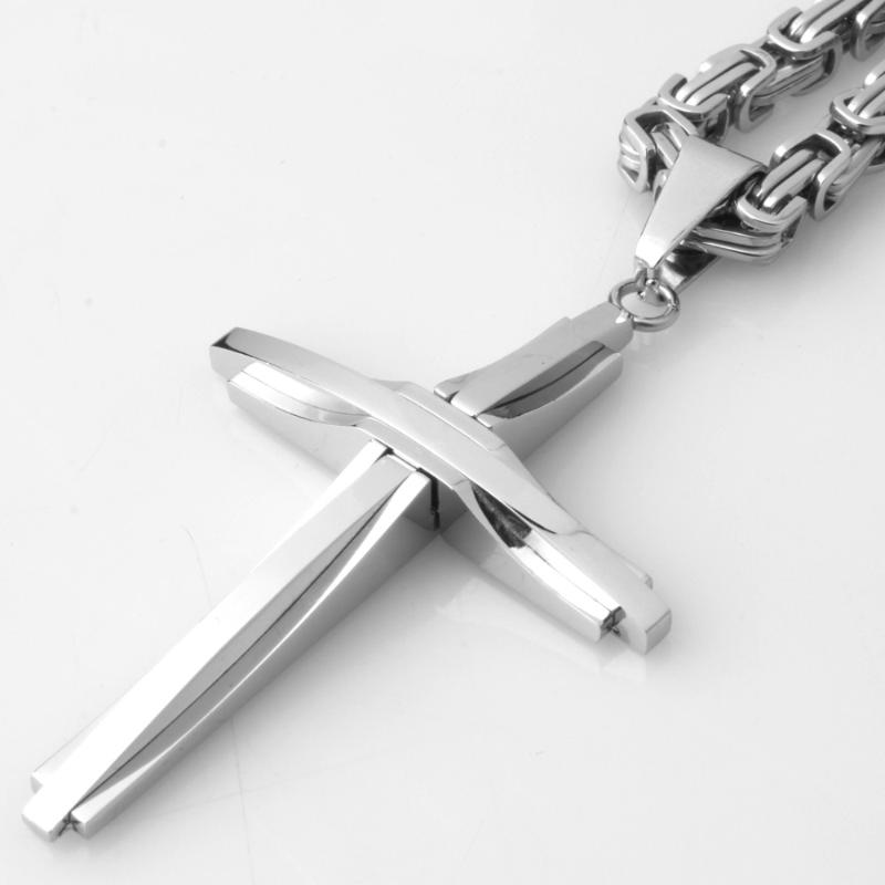 Christian Jesus Cross Pendant Stainless Steel Polished Silver Color Byzantine Chain Necklace Men's Boy's Jewelry Xmas Gift
Christian Jesus Cross Pendant Stainless Steel Polished Silver Color Byzantine Chain Necklace Men's Boy's Jewelry Xmas Gift
