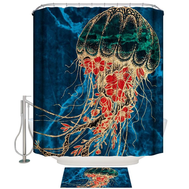 Bathroom Curtain Marble Texture Jellyfish Flower Shower Curtains Home Bathroom Decoration Shower Curtain Doormat Set
Bathroom Curtain Marble Texture Jellyfish Flower Shower Curtains Home Bathroom Decoration Shower Curtain Doormat Set