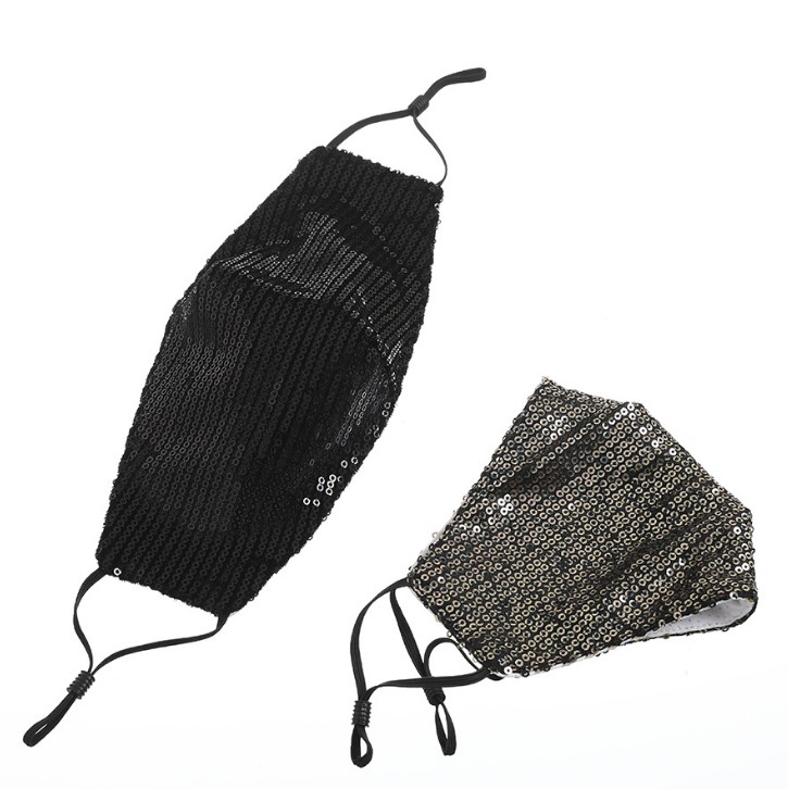 Cotton Anti-dust Protective Mouth Masks Windproof Outdoor Sports Sequins Face Mask for adults Teen washable individual package