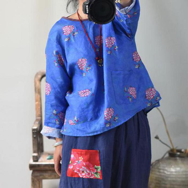 Johnature Vintage Shirt 2020 New Spring Women Clothes O-neck Print Pockets Full Sleeve Blouse Leisure Concise Ladies Tops, Blue
Johnature Vintage Shirt 2020 New Spring Women Clothes O-neck Print Pockets Full Sleeve Blouse Leisure Concise Ladies Tops, Blue