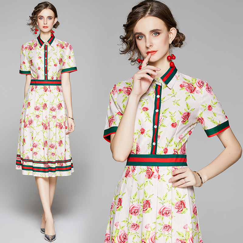 Hot Sale Classic Luxury Floral Printed Shirt Dress Women 2020 Runway Elegant Sexy Ladies Casual Office Button Short Sleeve Party Dresses, Pink
Hot Sale Classic Luxury Floral Printed Shirt Dress Women 2020 Runway Elegant Sexy Ladies Casual Office Button Short Sleeve Party Dresses, Pink