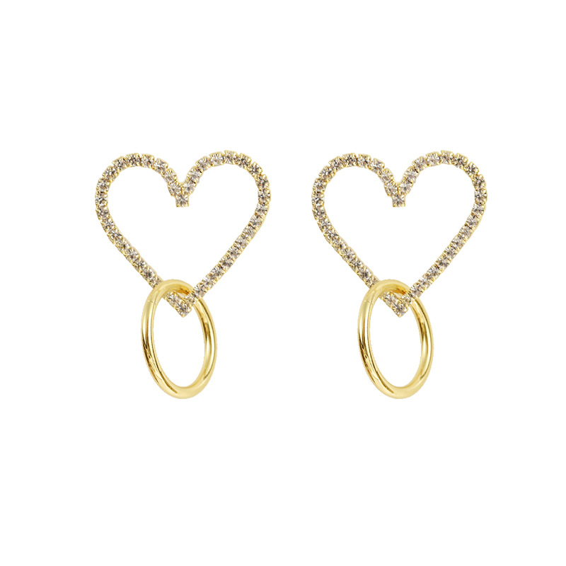 Exquisite Zircon Rhinestone Love Metal Circle Women's Earrings Fashion 2020 New Heart Round Gold Earrings Jewelry Gift
Exquisite Zircon Rhinestone Love Metal Circle Women's Earrings Fashion 2020 New Heart Round Gold Earrings Jewelry Gift