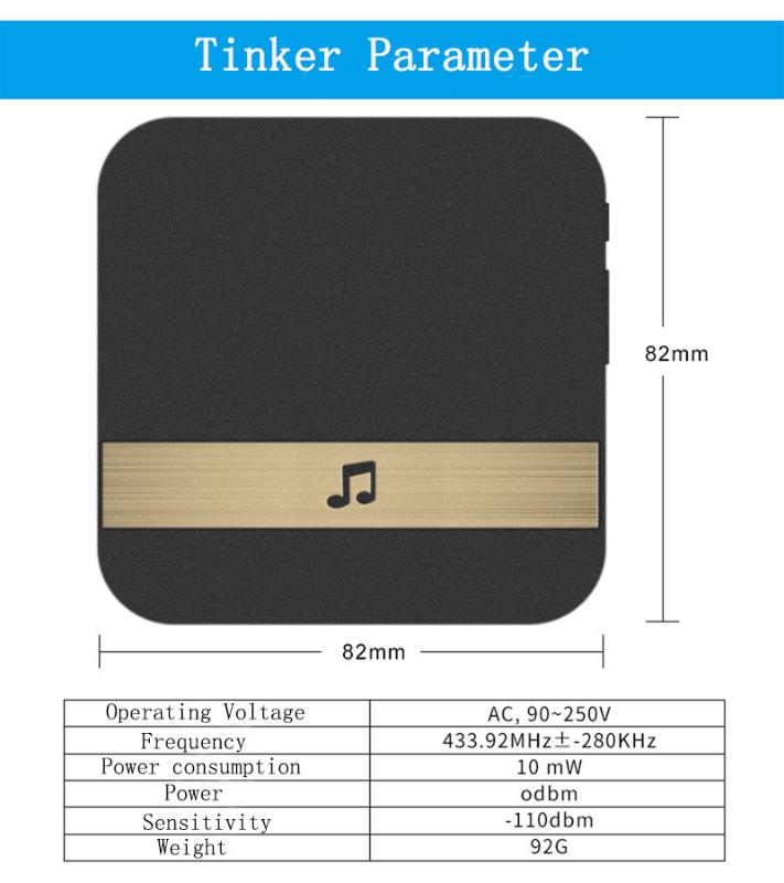 1Pcs AC90-250V Smart Indoor Doorbell chime Wireless WiFi Door Bell US EU UK AU Pg app control For EKEN V5 V6 V7 M32481