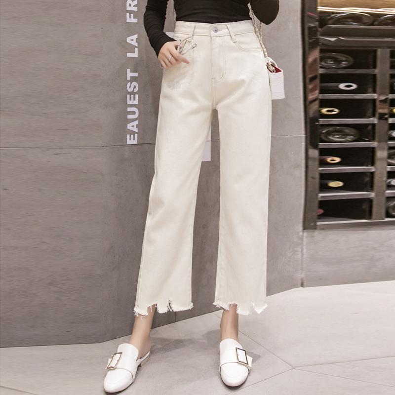 Fashion Women Jeans Pants 2020 Mid High Waist Casual Straight Tube Wide Leg Pants Burrs Jeans Pantalones De Mujer Mezclilla#g3, White
Fashion Women Jeans Pants 2020 Mid High Waist Casual Straight Tube Wide Leg Pants Burrs Jeans Pantalones De Mujer Mezclilla#g3, White