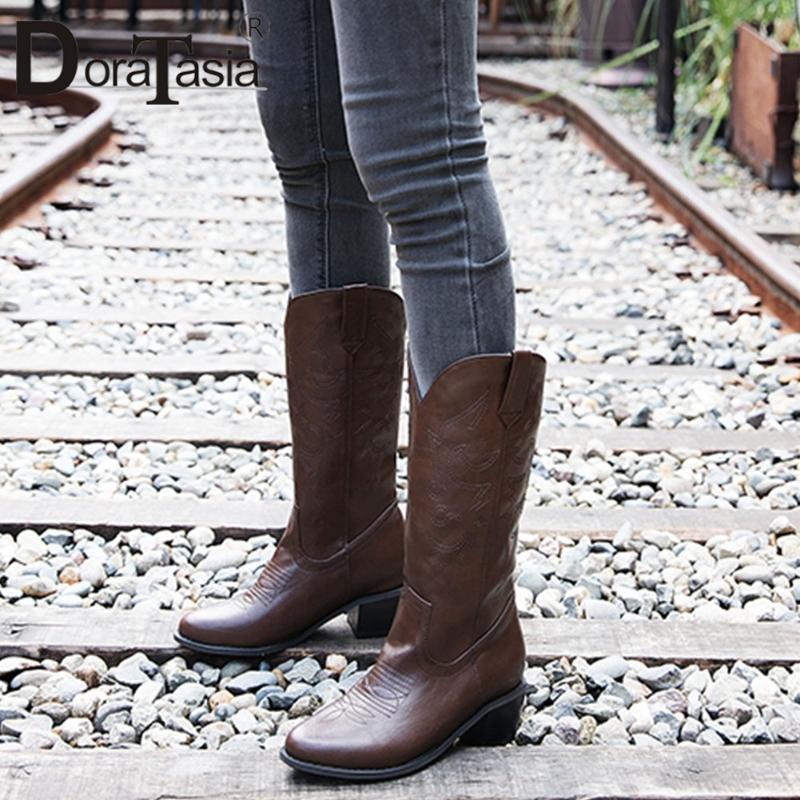 DORATASIA Retro Girl Round Toe Med Heel Winter Boots Designer Solid Brand Casual Daily Boots Women Mid Cald Shoes Woman, Brown
DORATASIA Retro Girl Round Toe Med Heel Winter Boots Designer Solid Brand Casual Daily Boots Women Mid Cald Shoes Woman, Brown