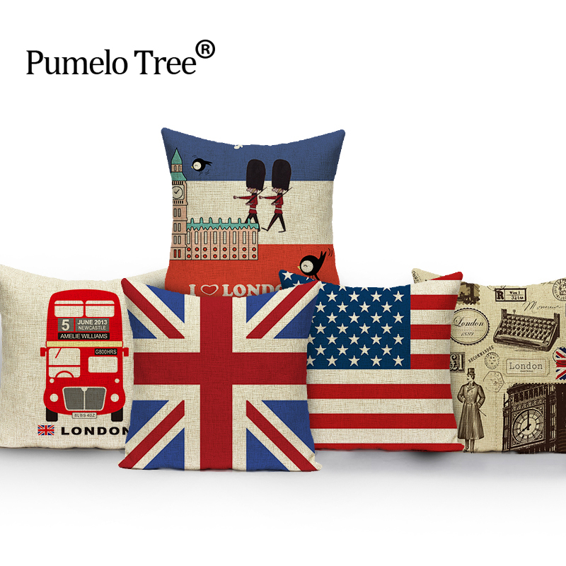 Square colorful Home Cushion Decorative soft seat car Covers linen United States British flag suit cushion almohada
Square colorful Home Cushion Decorative soft seat car Covers linen United States British flag suit cushion almohada