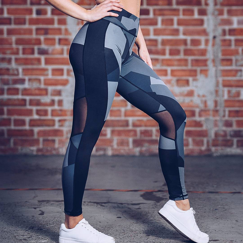 Mesh Spliced Women High Waist Gym Fitness Yoga Pants Printed Geometric Irregular Pattern Athleisure Tights Mujer Sports Leggings, Black
Mesh Spliced Women High Waist Gym Fitness Yoga Pants Printed Geometric Irregular Pattern Athleisure Tights Mujer Sports Leggings, Black