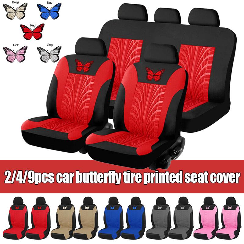 New Universal Butterfly Printed Car Seat Covers Front Rear Head Rests Steering Wheel Belt Pad Full Set Car Interior Decoration
New Universal Butterfly Printed Car Seat Covers Front Rear Head Rests Steering Wheel Belt Pad Full Set Car Interior Decoration