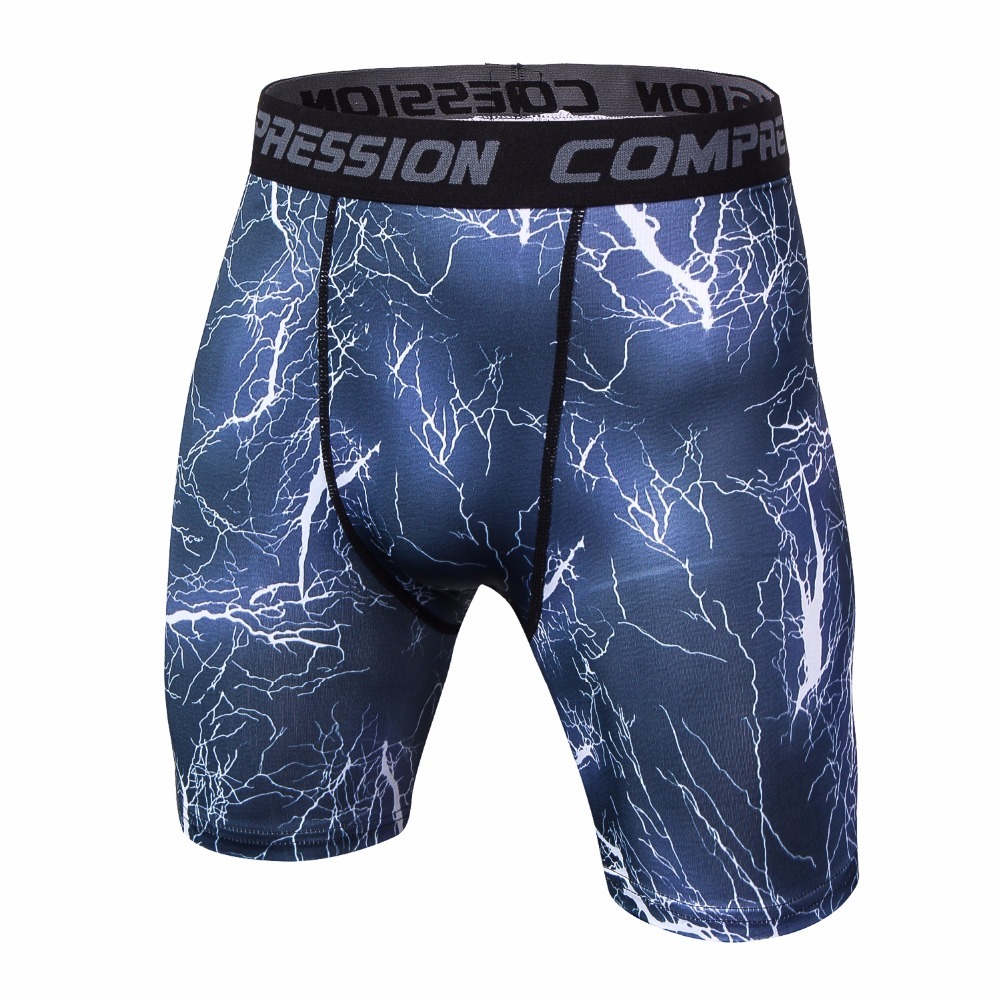 Fashion Fitness Compression Shorts Men Solid High Elasticity Skinny Base Layer Short Pants MMA Bodybuilding Men Shorts MX200815