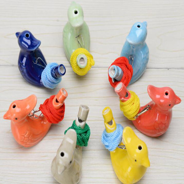 New ceramic waterfowl whistle with rope tourist attraction hot selling crafts Christmas gifts