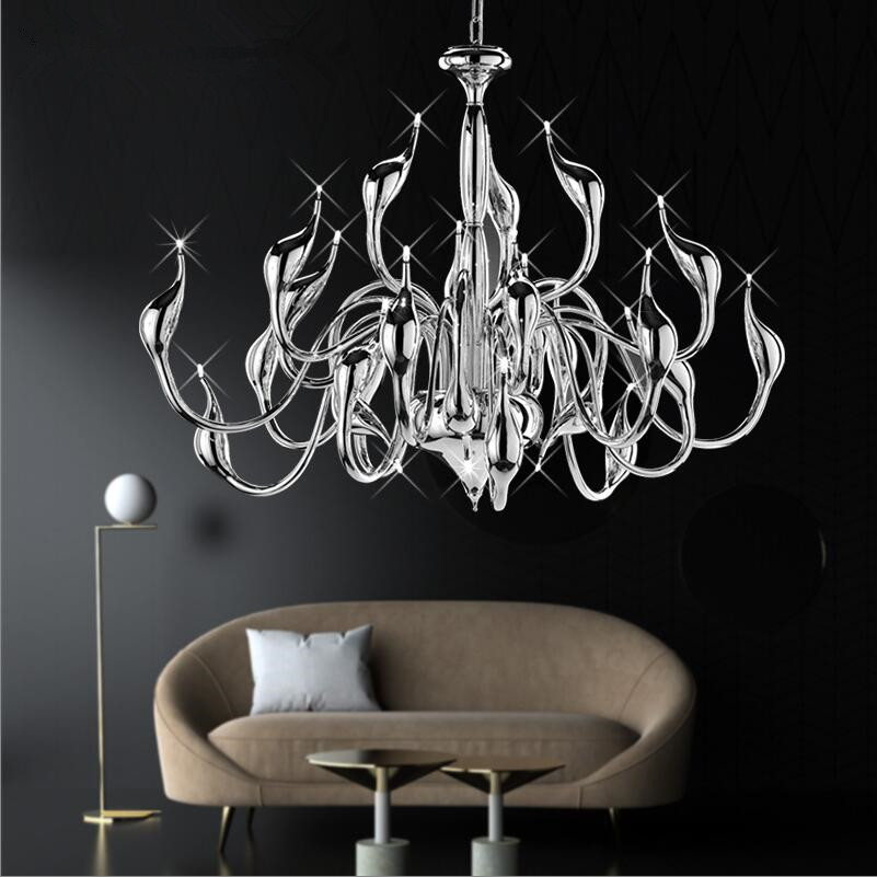 Art Deco Decoration European 12/18/24 Arms LED Swan Chandeliers Pendant light lamp Ceiling Light Hanging Lamp Bedroom Living Room Baring