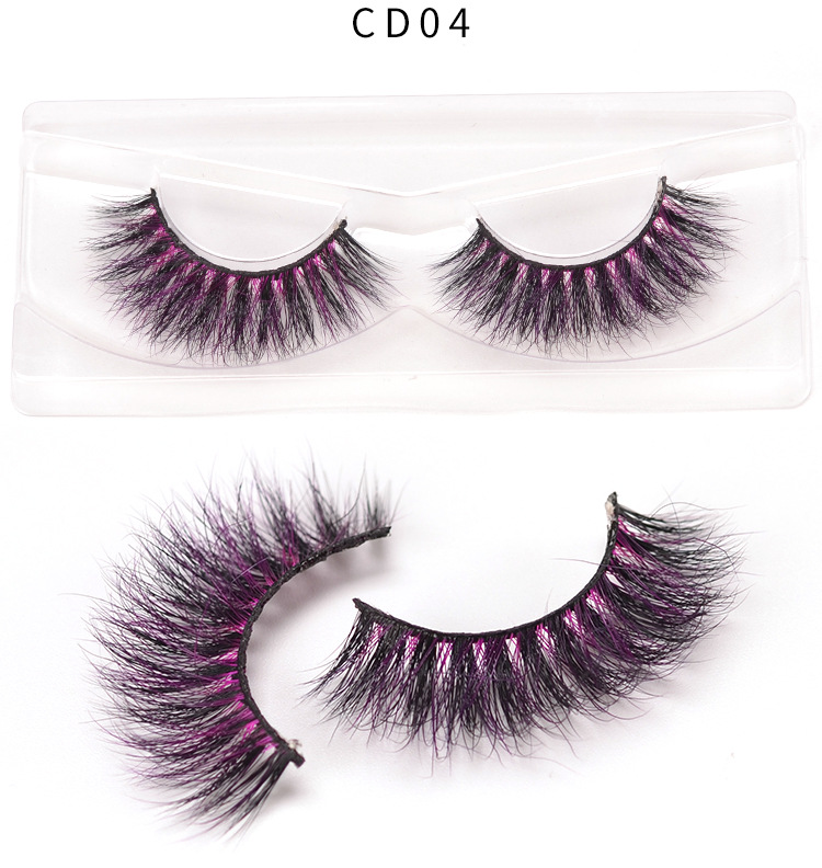 Colorful 3D mink hair eyelashes cross false eyelashes beauty eye tools makeup manufacturers individual