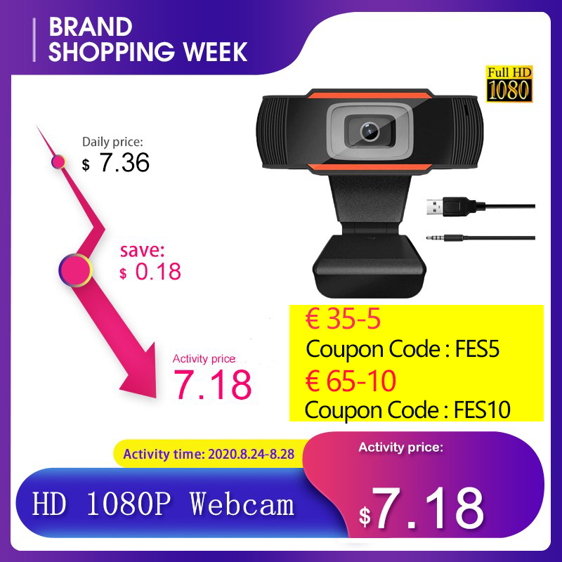 HD 1080P Webcam Computer PC WebCamera with Microphone Cameras for Online Studying Live Broadcast Video Calling Conference Work
HD 1080P Webcam Computer PC WebCamera with Microphone Cameras for Online Studying Live Broadcast Video Calling Conference Work