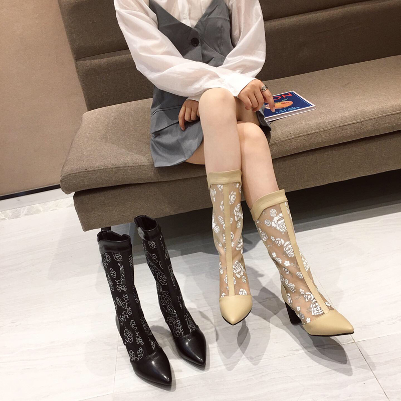 Women Long Boots Fall Mesh Pointed Toe Heels Boots Designer Lace Flower Ladies Womens Block Heel Botas De Mujer, Black
Women Long Boots Fall Mesh Pointed Toe Heels Boots Designer Lace Flower Ladies Womens Block Heel Botas De Mujer, Black