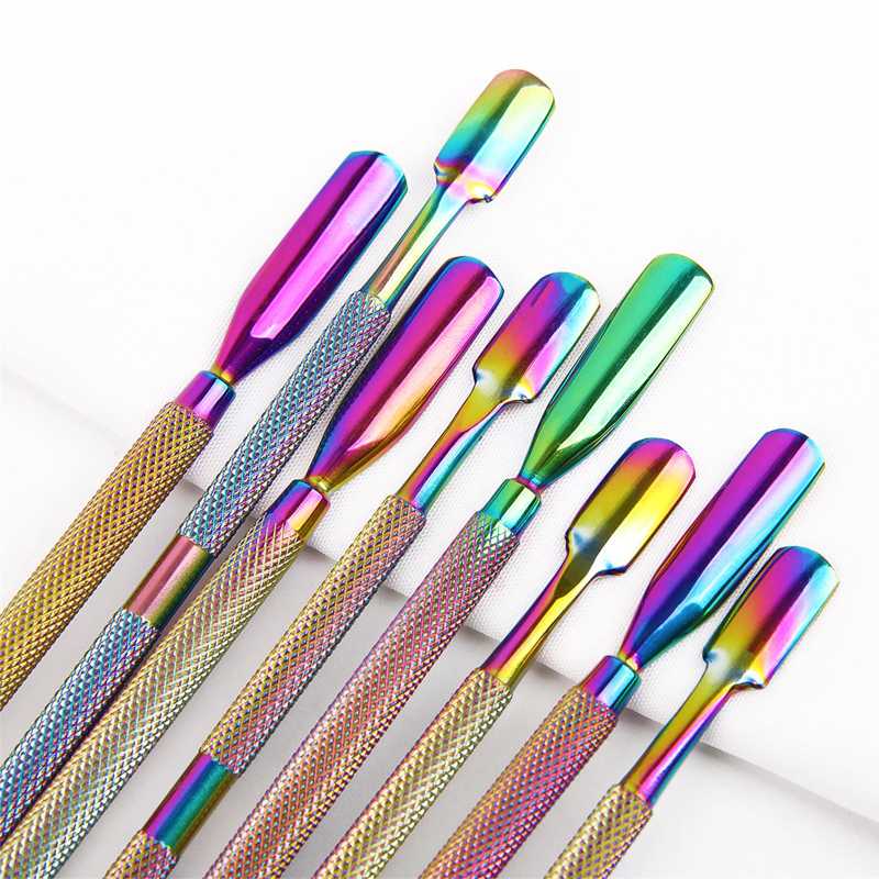Rainbow stainless steel double nail cuticle thruster tweezers nail file UV gel polish removal manicure care cleaning tool
Rainbow stainless steel double nail cuticle thruster tweezers nail file UV gel polish removal manicure care cleaning tool