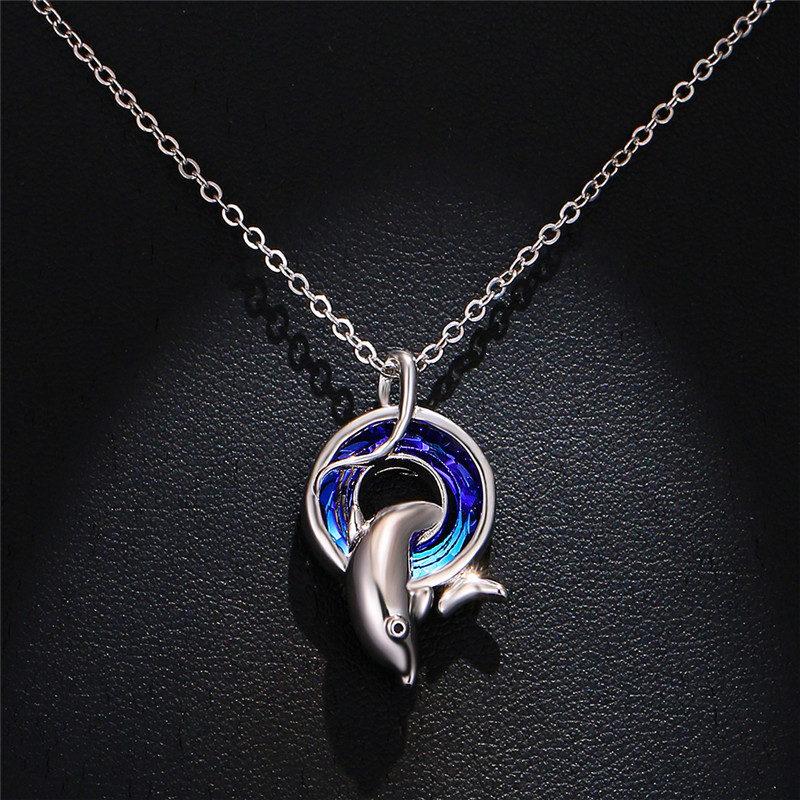 Cute Female Rainbow Crystal Stone Necklace Charm Silver Color Wedding Necklace Trendy Round Dolphin Pendants Necklaces For Women
Cute Female Rainbow Crystal Stone Necklace Charm Silver Color Wedding Necklace Trendy Round Dolphin Pendants Necklaces For Women