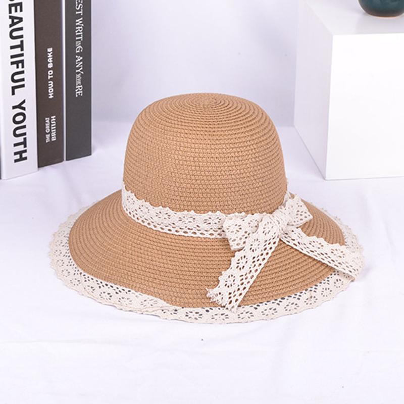 Fashion Women Bow Lace Trimmed Straw Hat Lady Summer Casual Solid Wide Brim Sun Hat Beach UV Protection Cap, White
Fashion Women Bow Lace Trimmed Straw Hat Lady Summer Casual Solid Wide Brim Sun Hat Beach UV Protection Cap, White