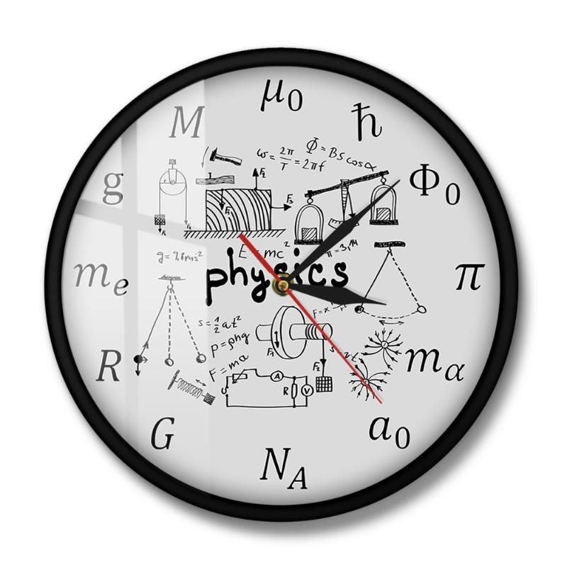 Science Art Physics Elements and Symbols Wall Clock Math Equations Wall Decor Silent Clock Laboratory Sign Physicist Gift