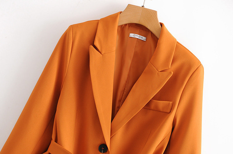 Women's suit pants set high quality 2019 new autumn slim waistband yellow ladies small suit jacket Casual trousers set of two T200818