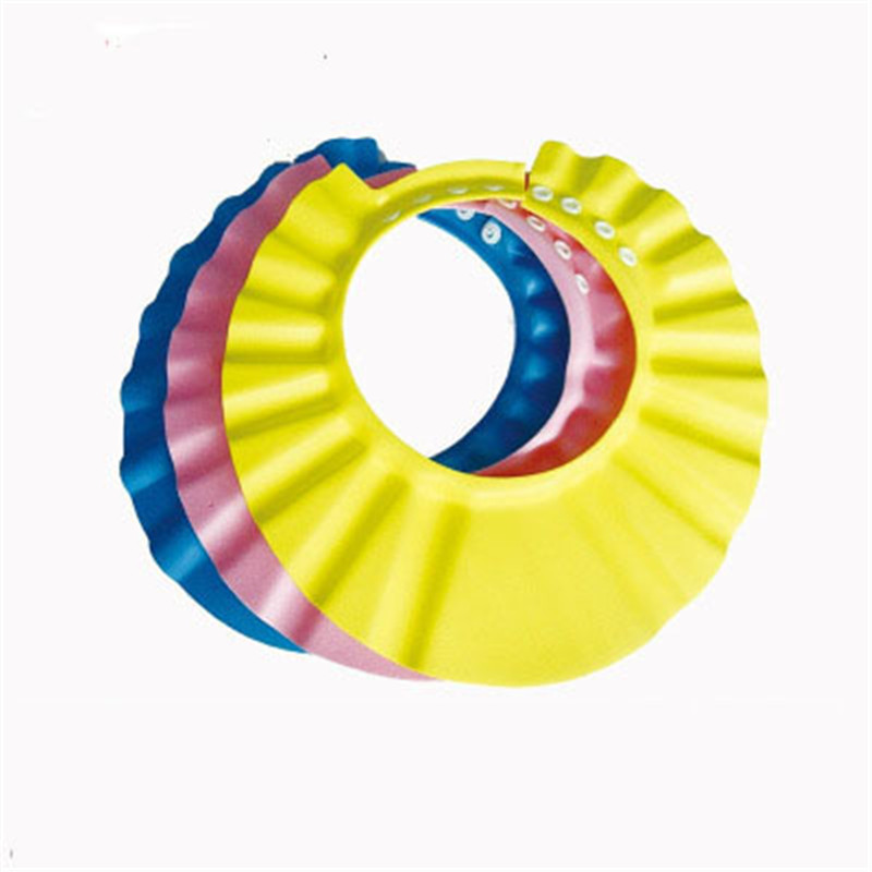 New Adjustable Baby Kids Haircut Shampoo Bath Bathing Shower Cap Hat With Ears Wash Hair Protector Eye Water-proof Splas