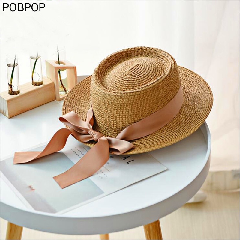 POBPOP New Summer Sun Hats Women Fashion Girl Straw Hat Ribbon Bow Beach Hat Casual Straw Flat Top Panama British style, Khaki
POBPOP New Summer Sun Hats Women Fashion Girl Straw Hat Ribbon Bow Beach Hat Casual Straw Flat Top Panama British style, Khaki